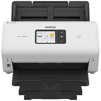 Brother ADS-3300W Wireless, High-Speed Desktop Scanner | 2.8-inch Touchscreen | Scans Up to 40ppm1
