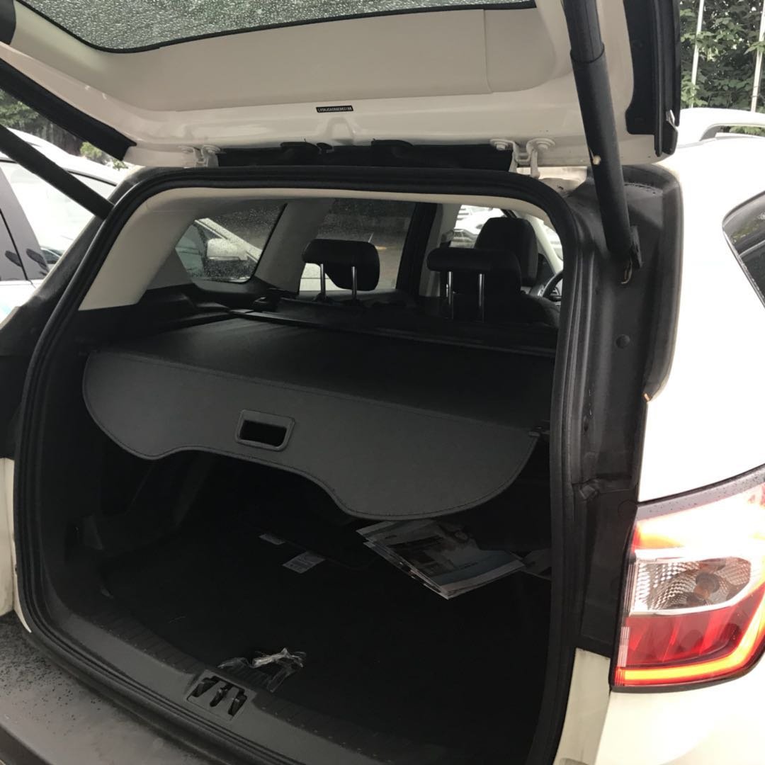 Caartonn Cargo Cover For 2013 2014 2015 2016 2017 2018 2019 Ford Escape Trunk Retractable Cargo Luggage Security Shade Cover Shield Black With Small Flaps Trunk Organizers