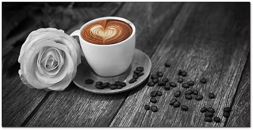 Grazdesign Wandbild Kaffee Kuche Schwarz Weiss Braun Glasbild Echtglas Bilder Aus Glas Fotografie Fotodruck Dekoration Wohnung Modern 100x50cm Amazon De Kuche Haushalt