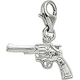 Gun Charm With Lobster Claw Clasp, Charms for Bracelets and Necklaces