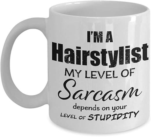 Amazon Com Funny Gifts For Hairstylist Coffee Mug My Level Of