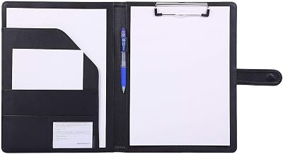 Mymazn A4 Faux Leather Clipboard Folder Conference Folder Black