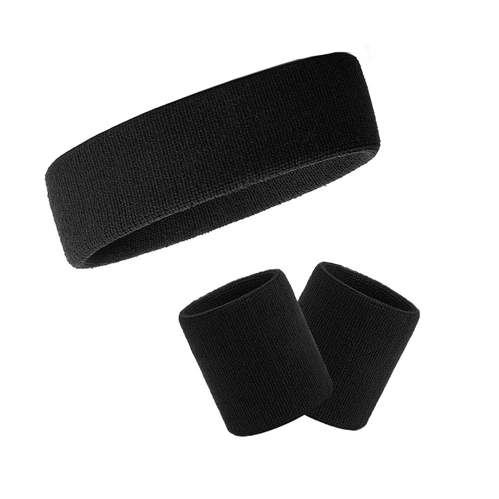 Homo Trends 1 Set Sweat Bands Men Women,1PC Sport Headband and 2 PCS Wristbands Sport Bands for Fitness Running Tennis Sports Wicking Sweat