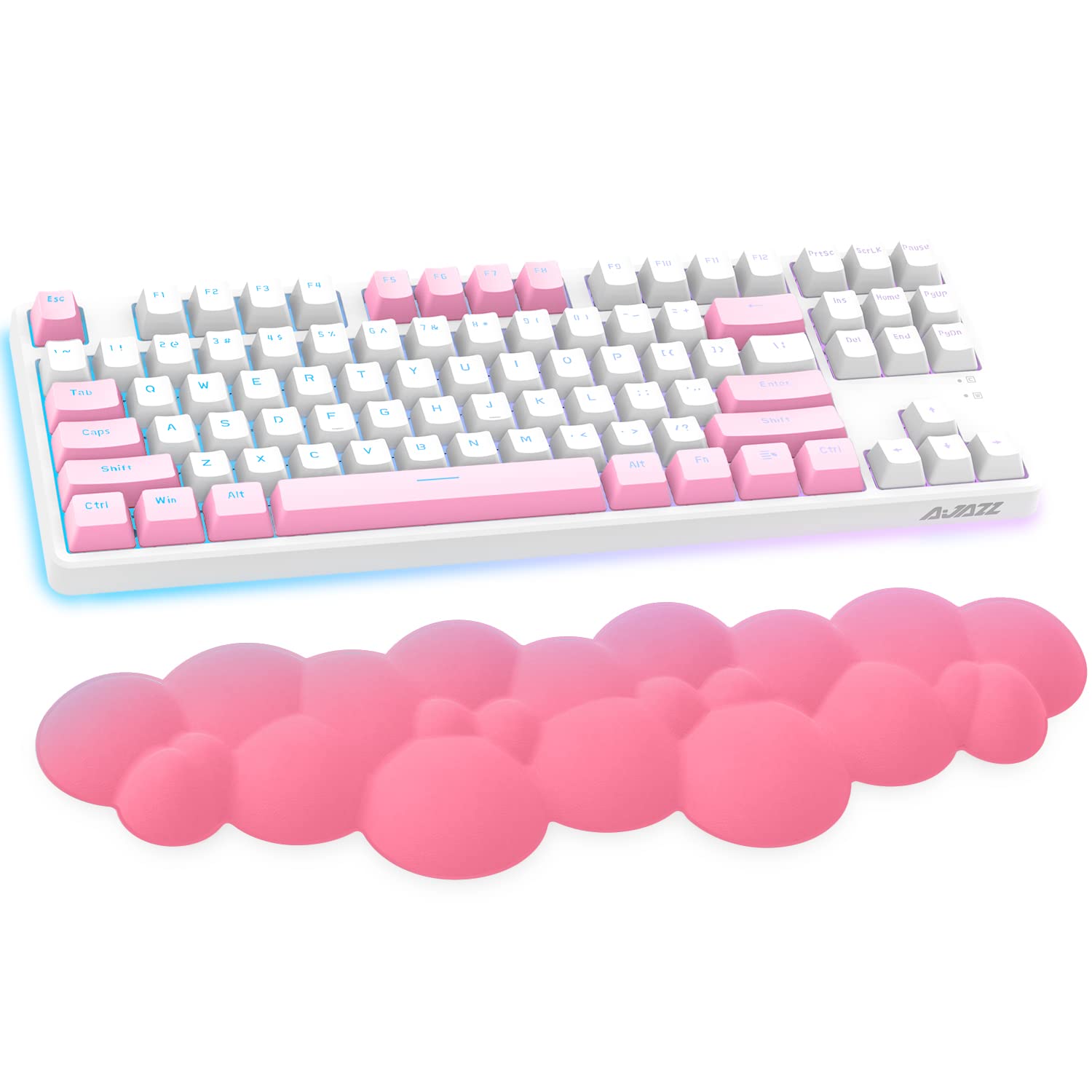 Cloud-Soft Ergonomic Wrist Rest for 100 Keys 87 Keys 68keys Keyboard PU Material Anti-Slip Rubber Base Memory Foam Cloud-Shaped Palm Rest for Computer Laptop,Pain Relief,15.2 * 4.4 * 1.2 inch -Red