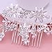 Pixnor Hair Pin Bridal Hair Comb for Wedding Crystal Rhinestones Pearls Decor(Silver)