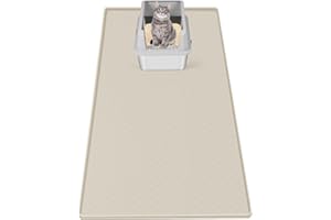 Bartuke Cat Litter Mat, Extra Large 130 x 65cm Silicone Mat Litter Trapping Mat for Scatter Control, Soft on Kitty Paws, Easy