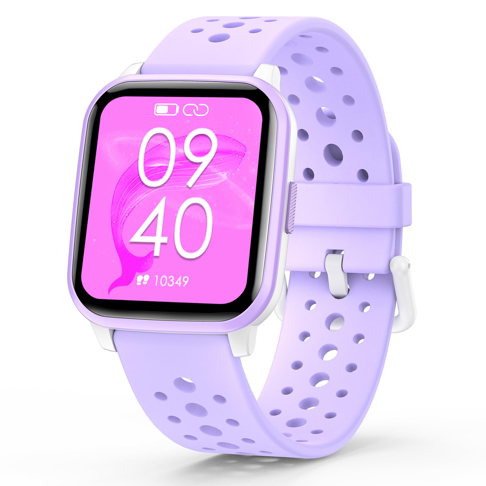HENGTO Kids Smart Fitness Watch for Boys Girls,Health Sports Fitness Tracker with Heart Rate Sleep Monitor,19 Sport Modes Activity Tracker with Pedometer Steps,great Kids Gift (PP Purple)
