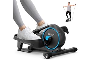 UKEEP Under Desk Elliptical, Manual Elliptical Exercise Machine, Quite Foot Pedal Exerciser, Mini Elliptical Machines for Home Use, Compact Foot &Leg Pedal Exerciser, Exerciser for Seniors, Max Load 300LBS