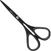ALLEX Mini Black Scissors for Office 3.9" [Non-Stick], All Purpose Slim &amp; Thin Low Profile Scissors, Made in JAPAN, All Metal Sharp Japanese Stainless Steel Blade with Non-Slip Soft Ring, Black