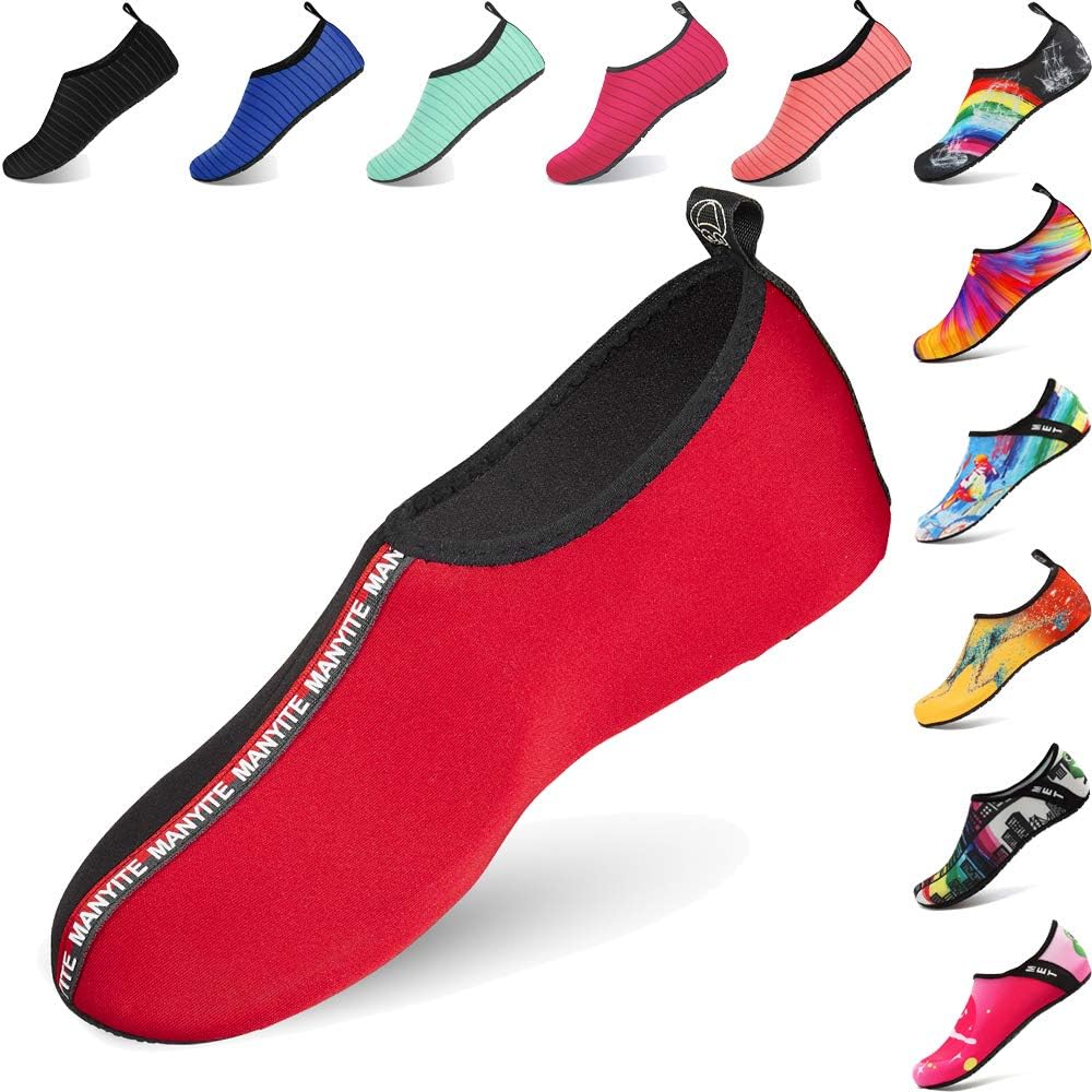 BIGU Water Shoes Mens Womens Barefoot Shoes Beach Snorkeling Swimming Quick Drying Slip On Yoga Shoes Skin Socks for Kids Sports Aqua Shoes for Walking,Park,Boating
