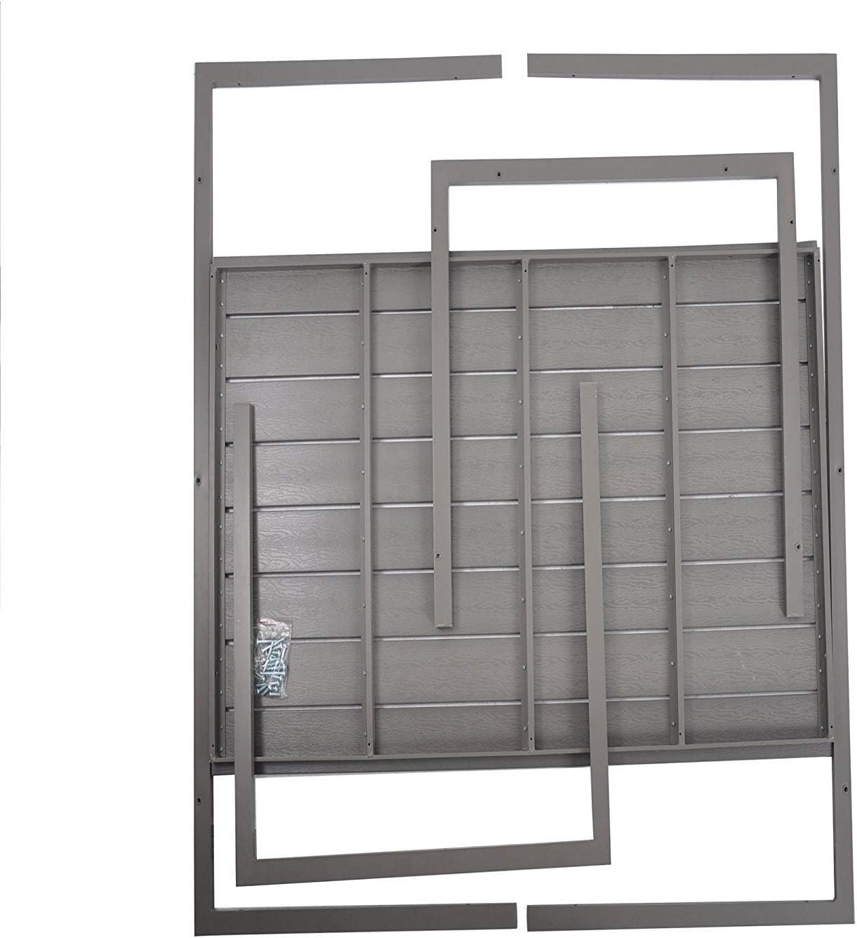 Patio Dining Table Outdoor Aluminum Rectangle Table,All Weather Resistant,Size 55.1”L X 31.5”W X 28.3”H,Gray: Kitchen & Dining