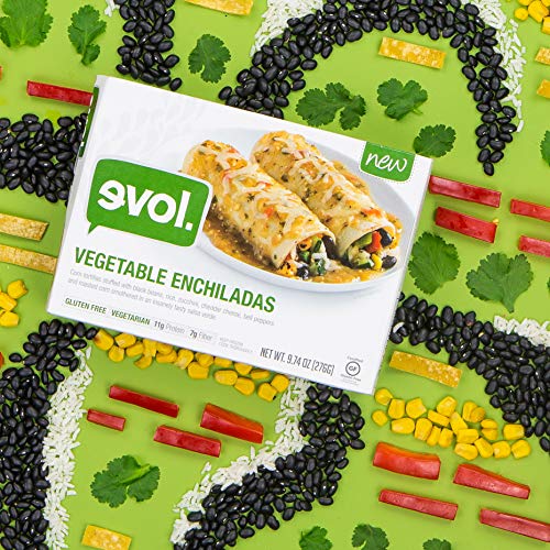 EVOL Vegetable Enchiladas, Gluten Free Certified, Vegetarian, Single Serve, 8 Grams of Protein Per Serving, 9.74 Ounce (Frozen)