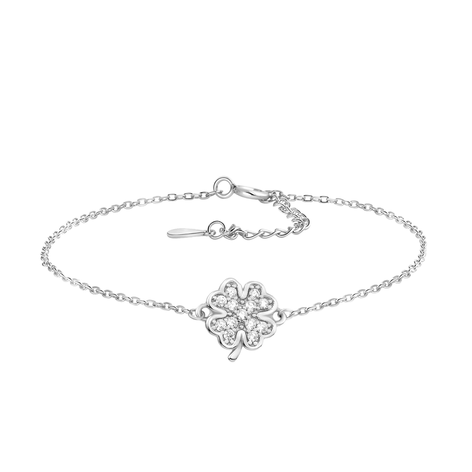 Sofia Milani - Women's Bracelet 925 Silver - with Zirconia Stones - Shamrock Pendant - 30065