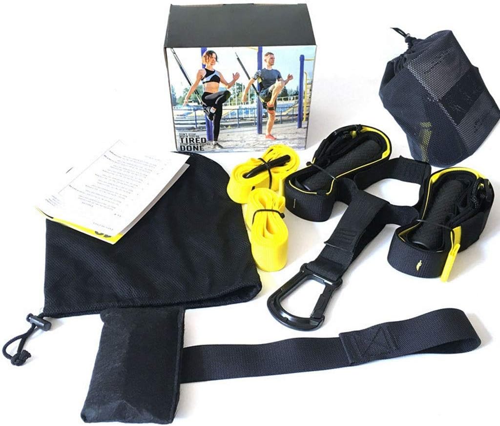 Resistance band combination, resistance band - 5 stackable drawstrings, door anchors, handles, ankle straps, carrying case and exercise guide, resistance training, physical therapy, home exercise, out