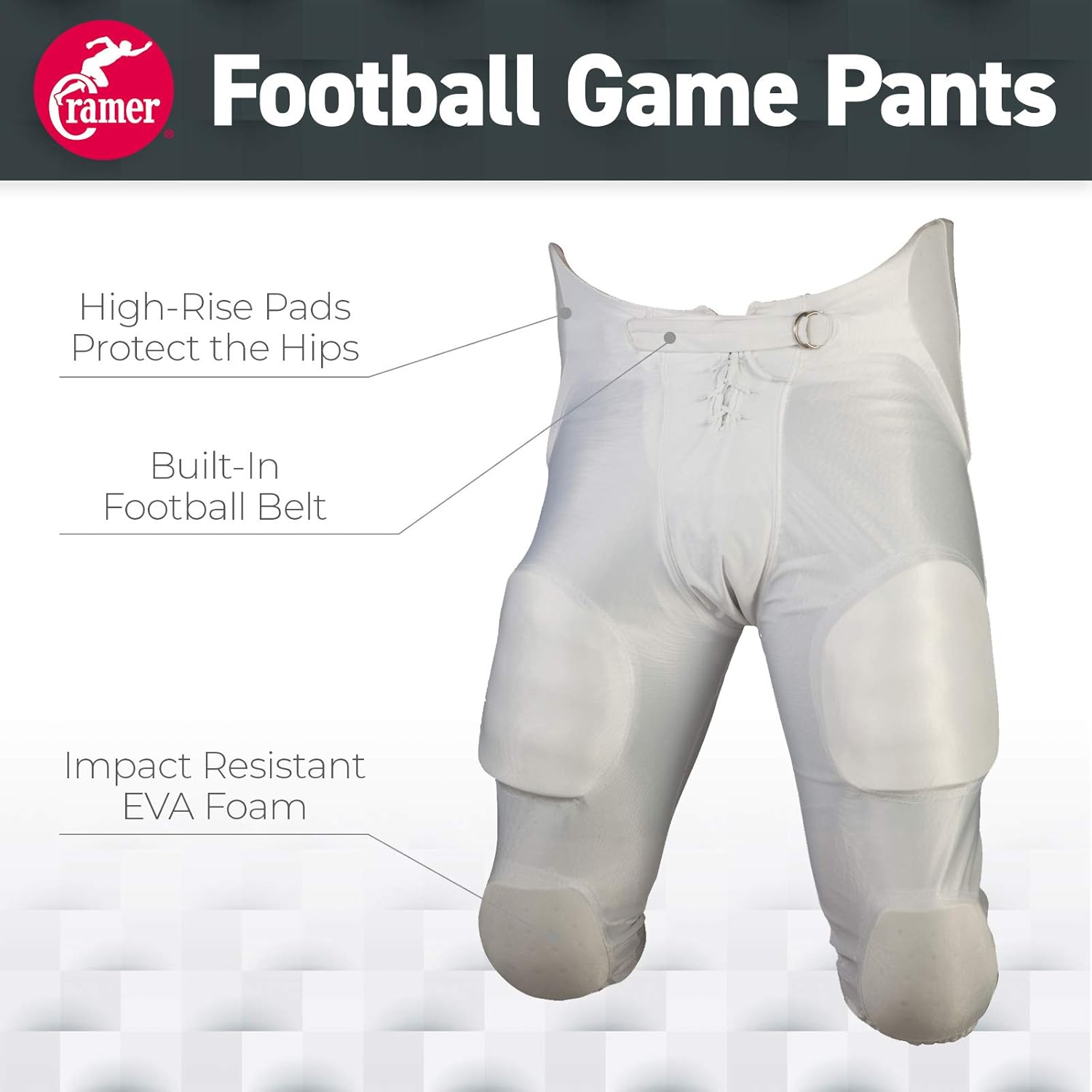 Cramer Football Game Pants, 7 Pad, Adult Size, Assorted Colors : Clothing