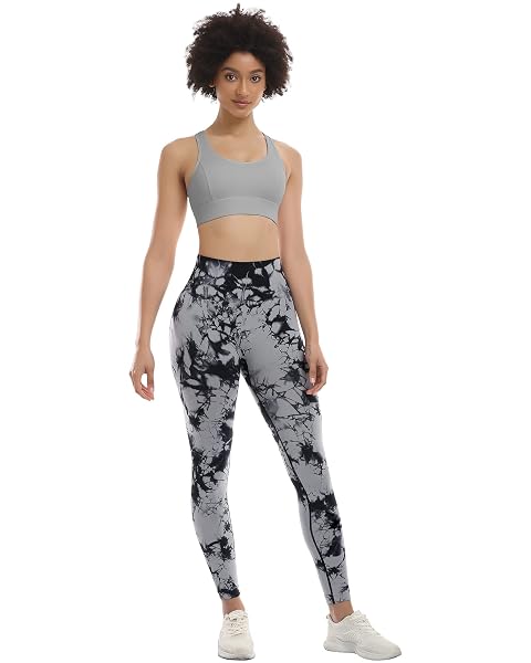 CHRLEISURE WORKOUT LEGGINGS SETS FOR WOMEN, GYM SCRUNCH BUTT BUTT LIFTING SEAMLESS LEGGINGS 3 PIECE (BLACK, BLACK, TIE DYE BLACK, 2XL)