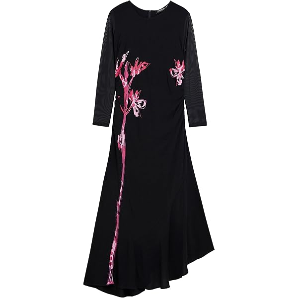 Desigual Women's Long Embroidered Dress White at Amazon Women's Clothing  store
