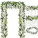 Sunm Boutique Artificial Flowers Wisteria Garland Vine Rattan Hanging for Home Garden Ceremony Wedding Arch Floral Decor, 6.6 Feet, 4pcs, White