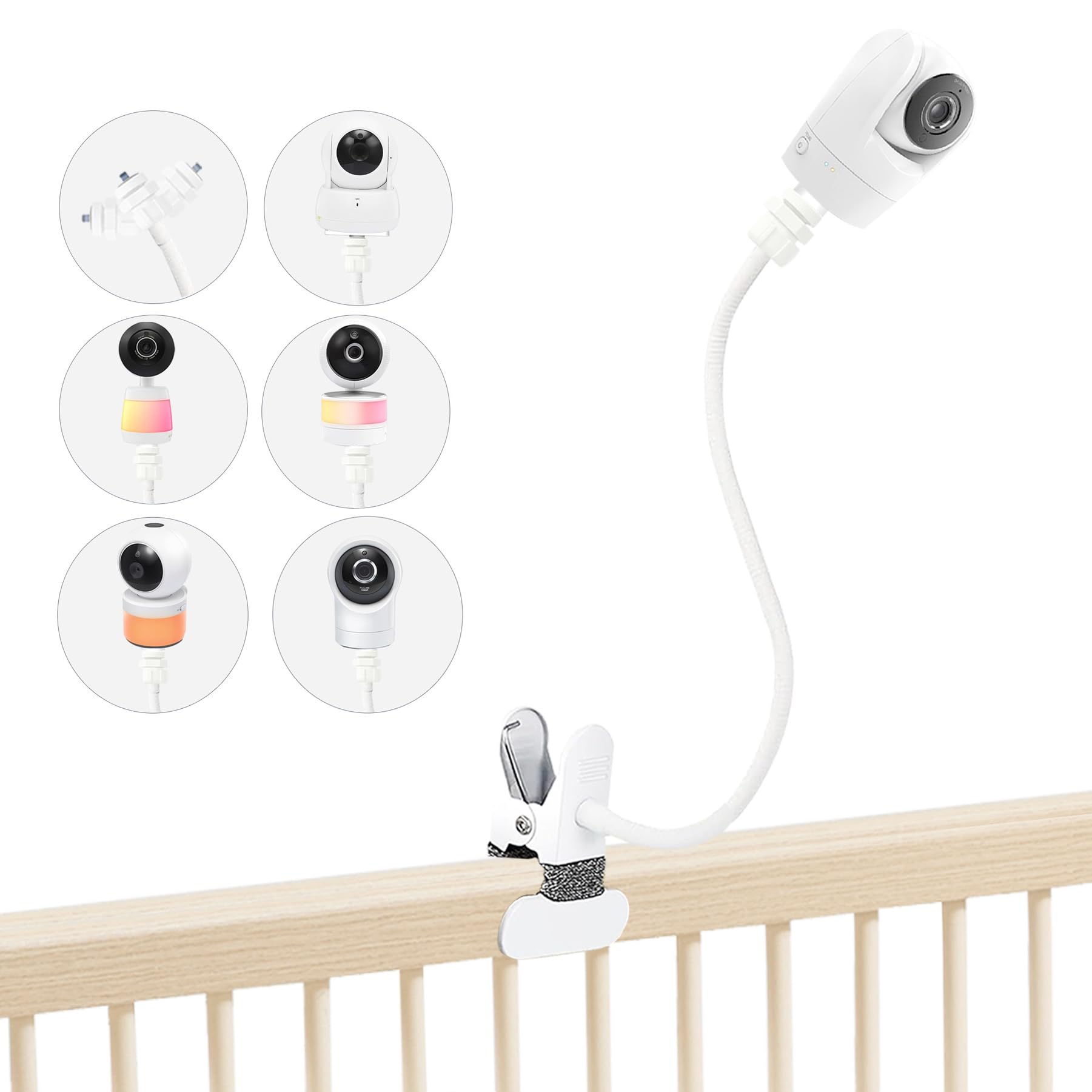 Photo 1 of JAMYOK Baby Monitor Mount for VTech VM901/928HD/5263, RM5754HD/5755HD/5764HD/7764HD/5766HD/7766HD, BM5254, Leapfrog LF915HD/LF920HD/LF925HD/LF930HD/LF815HD/LF1726FHD/LF2936FHD, 16" Clip Mount