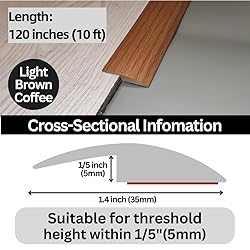 1/5 inch Height Floor Transition Strip, Self