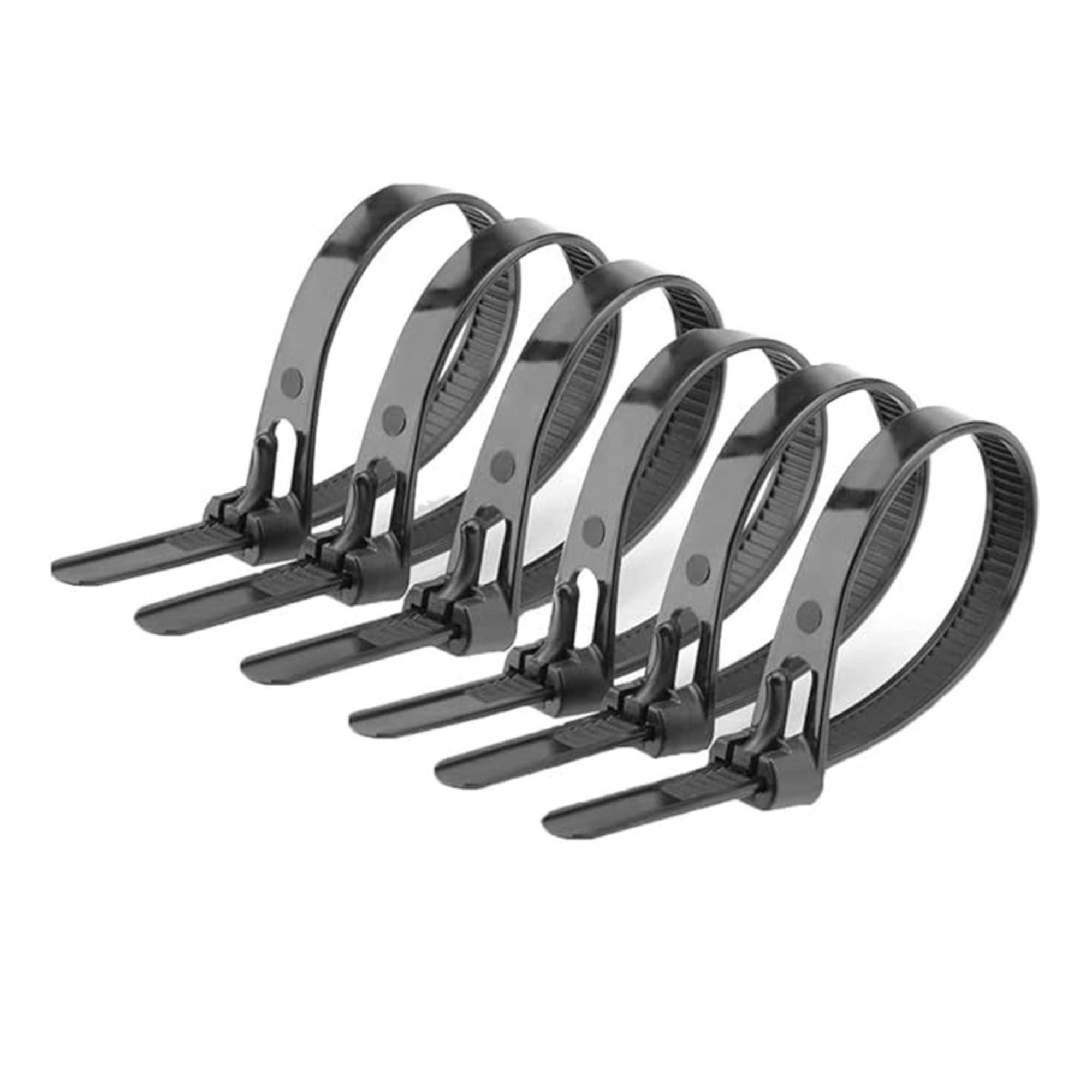 Offgridtec Reusable Self-Locking Cable Ties, 7.6mm x 400mm, Heat and Cold Resistant, Durable Multi-Purpose Cable Organizer for Indoor and Outdoor Use, Pack of 100, White