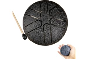 YAIOUTIY Rain Drum for Outside - 3 Inches 7 Notes Steel Tongue Drum, Mini Hand Drum for Outdoor, Drum Rain Chime Waterproof, Rain Drum for Garden Instrument (Black)