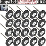 Integra; RT- 20NW 20PC Nylon Bristle Wheel Brushes for Dremel Accessories For Rotary Tools