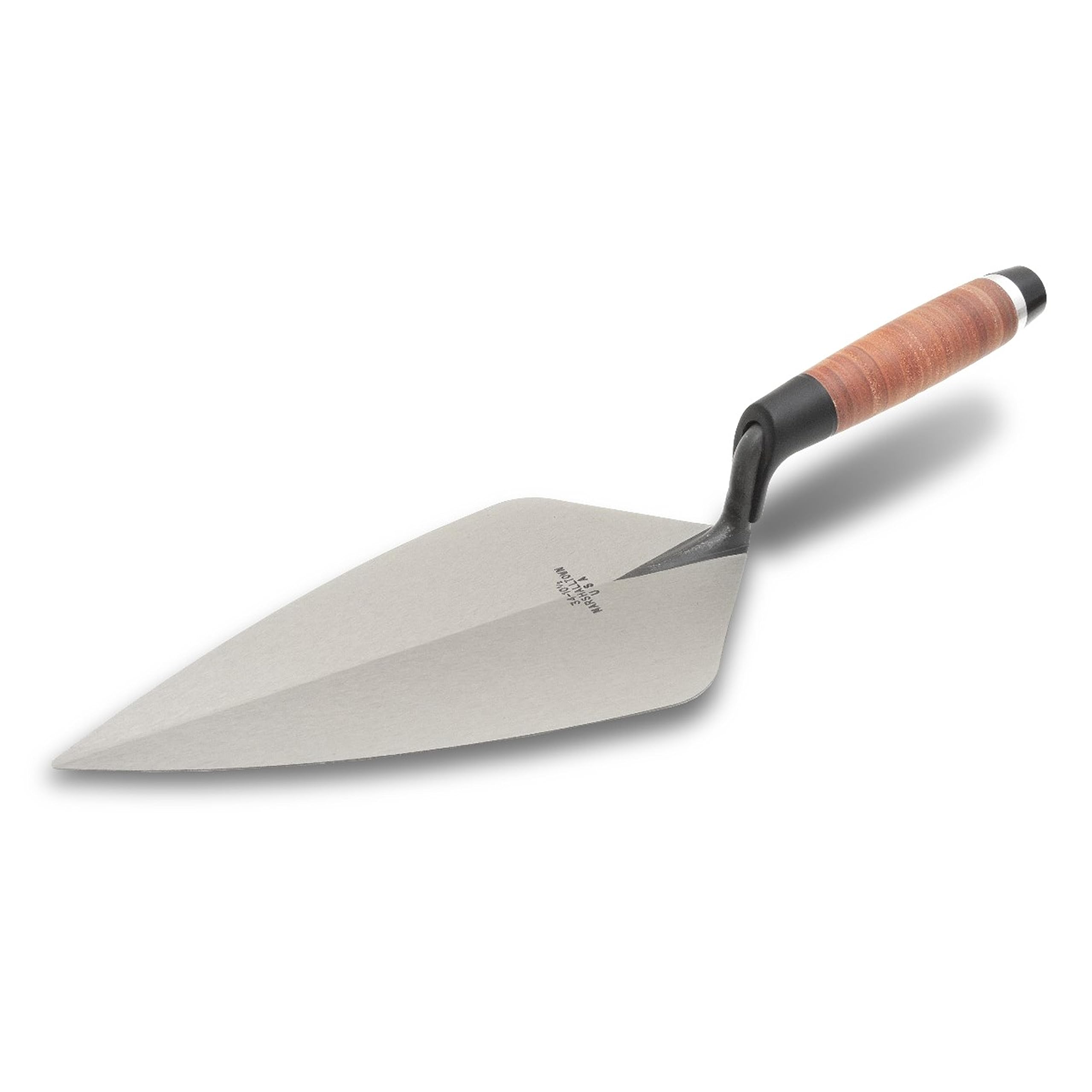 Marshalltown 34L12 12-inch Brick Trowel Wide London - Leather Handle M/T34L12