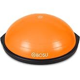 Bosu Balance Ball Exercise Trainer, Home Gym Equipment w/Guided Workouts &amp; Pump, 26" Inflatable Fitness Platform for Strength Training, Standing, Balancing, and Core Workout