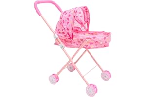 TOYANDONA Doll Stroller Lightweight Adorable Doll House Accessory for Creative Play and Parent Bonding Design