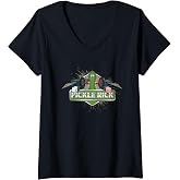 Womens Rick and Morty Pickle Rick V-Neck T-Shirt