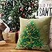 HOMAR Christmas Tree Print Pattern Decorative Throw Pillow Covers - Cotton Linen Pillowcases Cushion Cover Zipped Pillow Case Protector Standard Size 18 x 18 Perfect for Couch Sofa Chairs