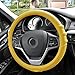 FH Group FH3003YELLOW Yellow Steering Wheel Cover (Silicone W. Grip & Pattern Massaging grip Yellow Color-Fit Most Car Truck Suv or Van)