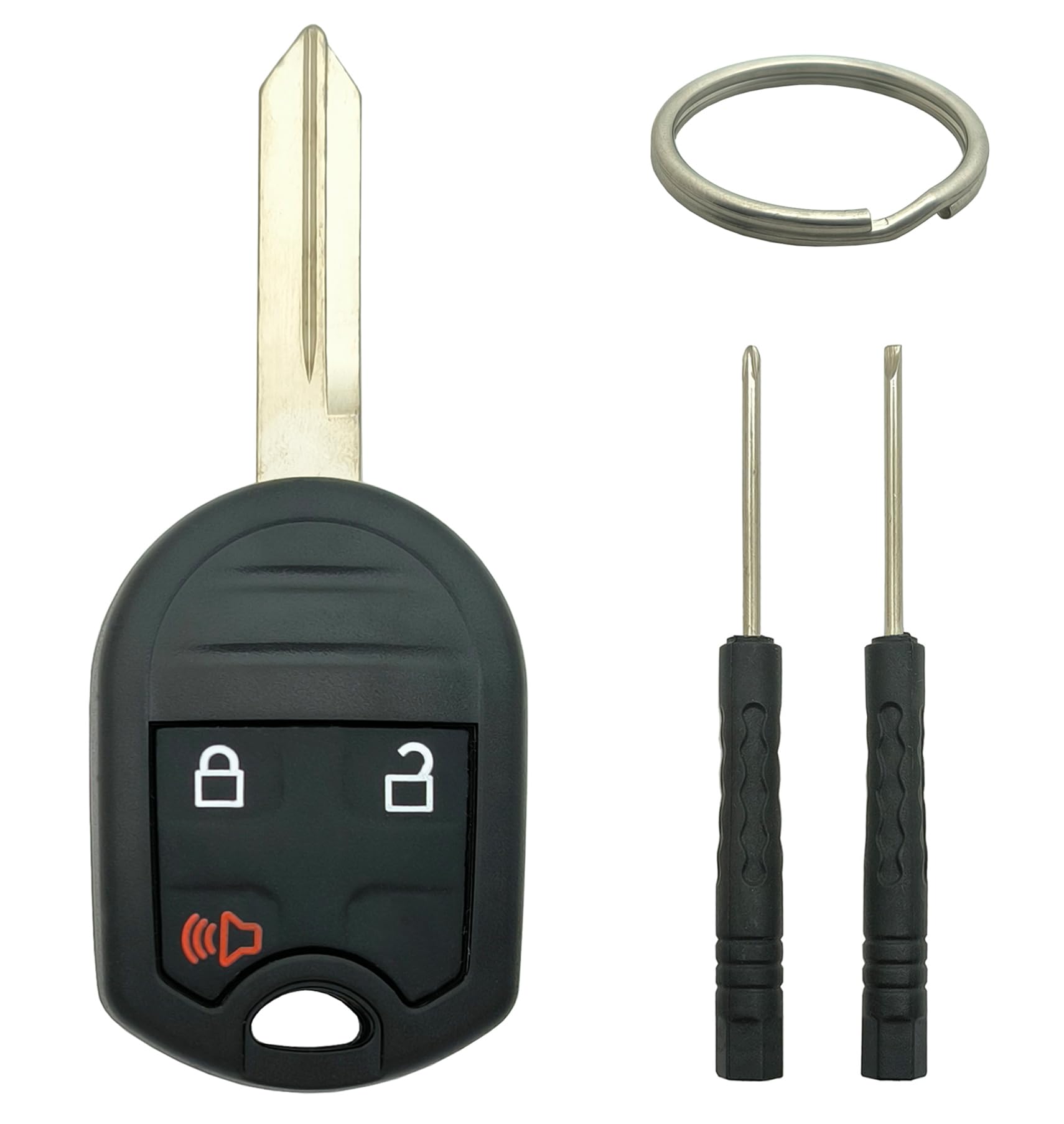 Photo 1 of Key Fob Shell Case Replacement Fits for Ford F-150 2004-2014 F-250 F-350 2004-2016 F-450 Flex 2009-2017 Explorer 2001-2015 Escape Ranger 2001-2011 Fusion Econoline Mercury (3 Buttons)