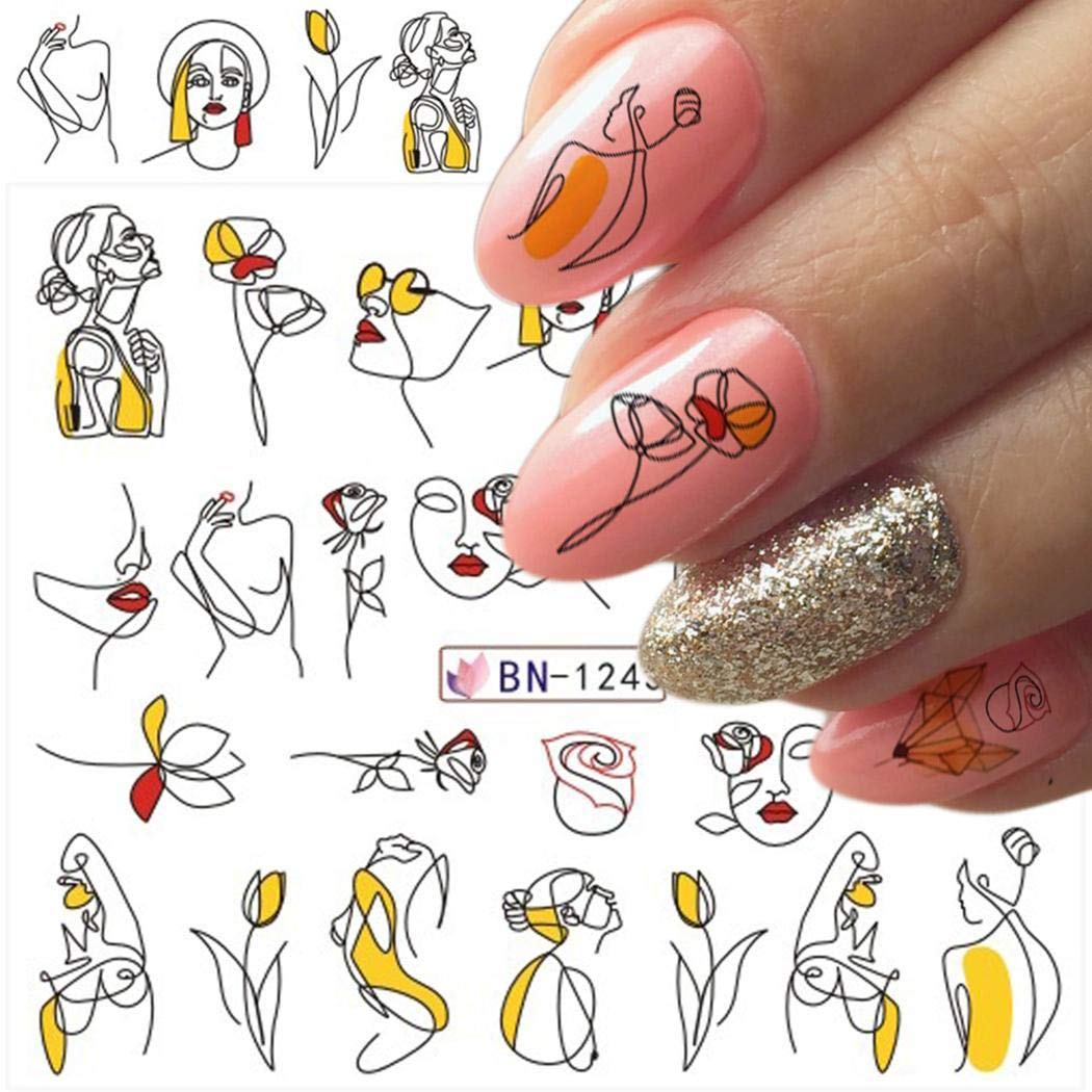 Nimhes Nail Art Decal Water Transfer Sticker DIY Floral Watermark Nail Manicure Décor Stickers & Decals