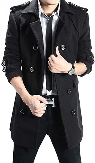 Amazon Piite メンズ トレンチコート 冬 ロングコート スプリングコート ジャケット オーバー 中綿 裏起毛 厚手 長袖 無地 冬物 コート ジャケット 通販