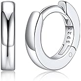 Silvora 925 Sterling Silver Small Hoop Earrings for Women Huggie Earrings Hypoallergenic Cartilage Earrings Tiny Hoops 6mm/8mm/10mm/12mm/14mm/16mm/18mm/20mm