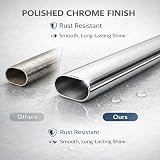 MKGT Oval Steel Wardrobe Rail 30x15mm Chrome 1100mm Heavy Duty view 7