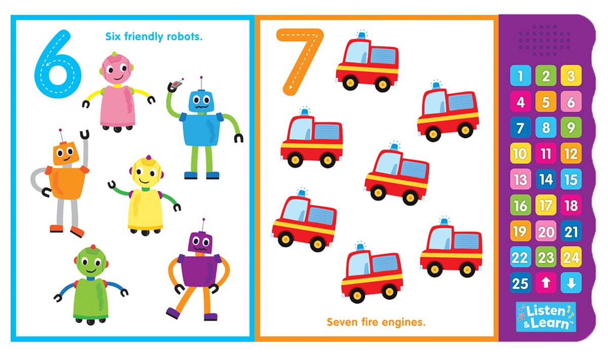 Let's Learn 123s - Interactive Counting Sound Book for Toddlers | 27 Fun Buttons, Tracing & Number Recognition | Engaging Early Learning Board Book (Listen & Learn)