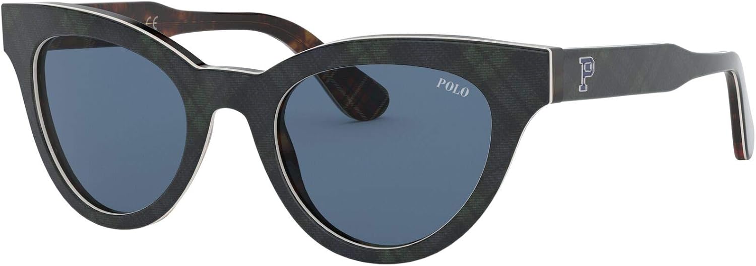 Polo Ralph Lauren Women's 0PH4157 Sunglasses, Black Watch Tartan/Dark Blue, 49 mm: Amazon.co.uk 