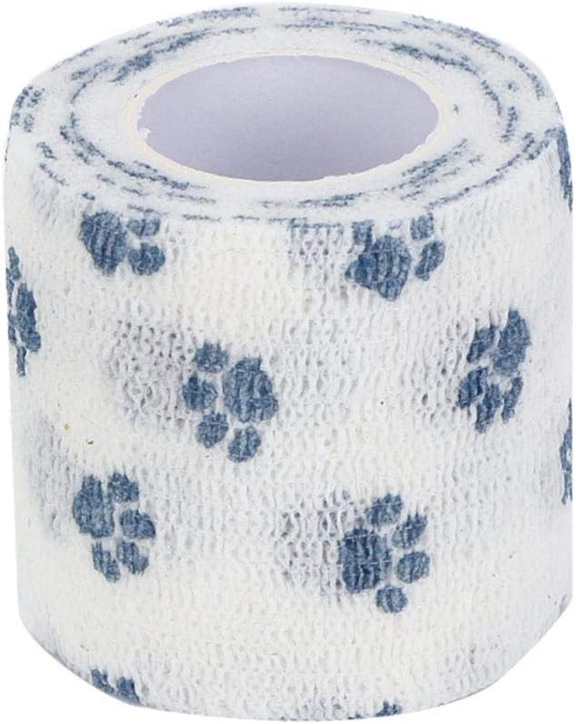 Oumefar Self Adhesive Pet Bandage Breathable Non Woven Bulk Elastic Wrap Vet Tape First Aid for Injury Cats Dogs Ankle Sprains(Blue) - Image 3