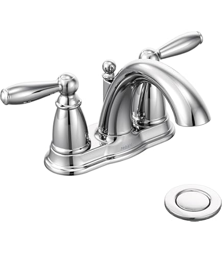W　sr ★★ 64601 Chateau One-Handle Low Arc Bathroom Faucet, Chrome, Touch On