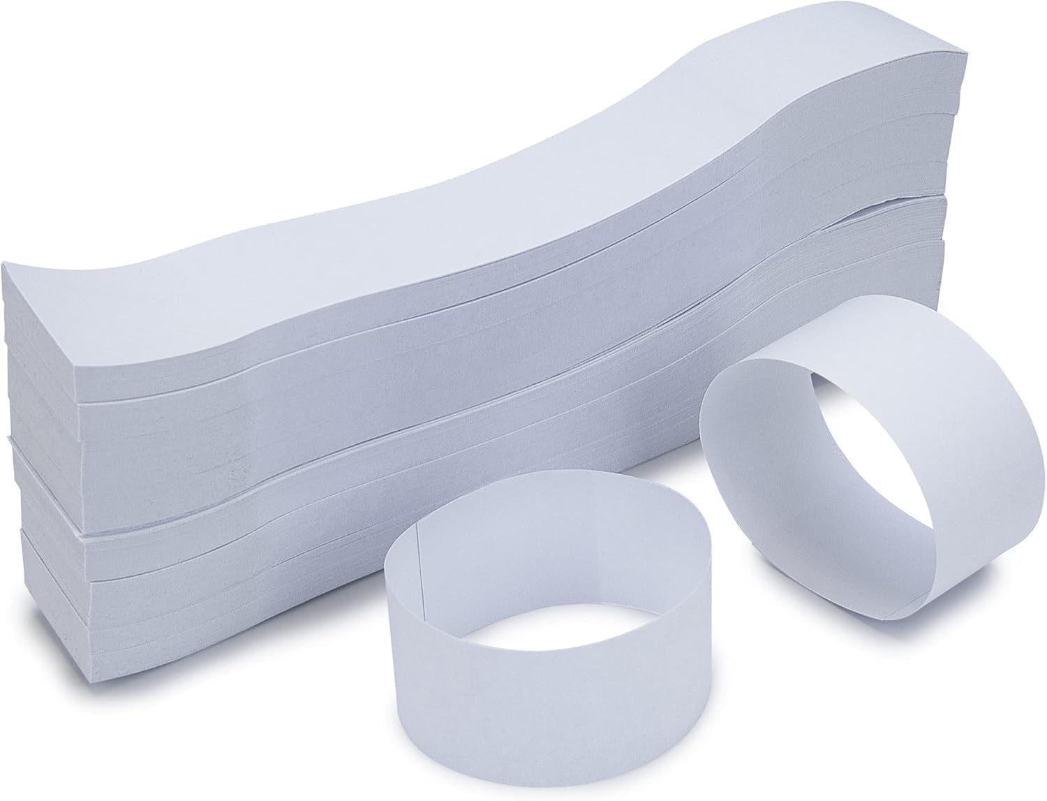 Photo 1 of L LIKED 500 PCS Blank Currency Band Bundles, Self Sealing Currency Straps Bands, Money Bill Wrappers for Organizing Your Bills, White