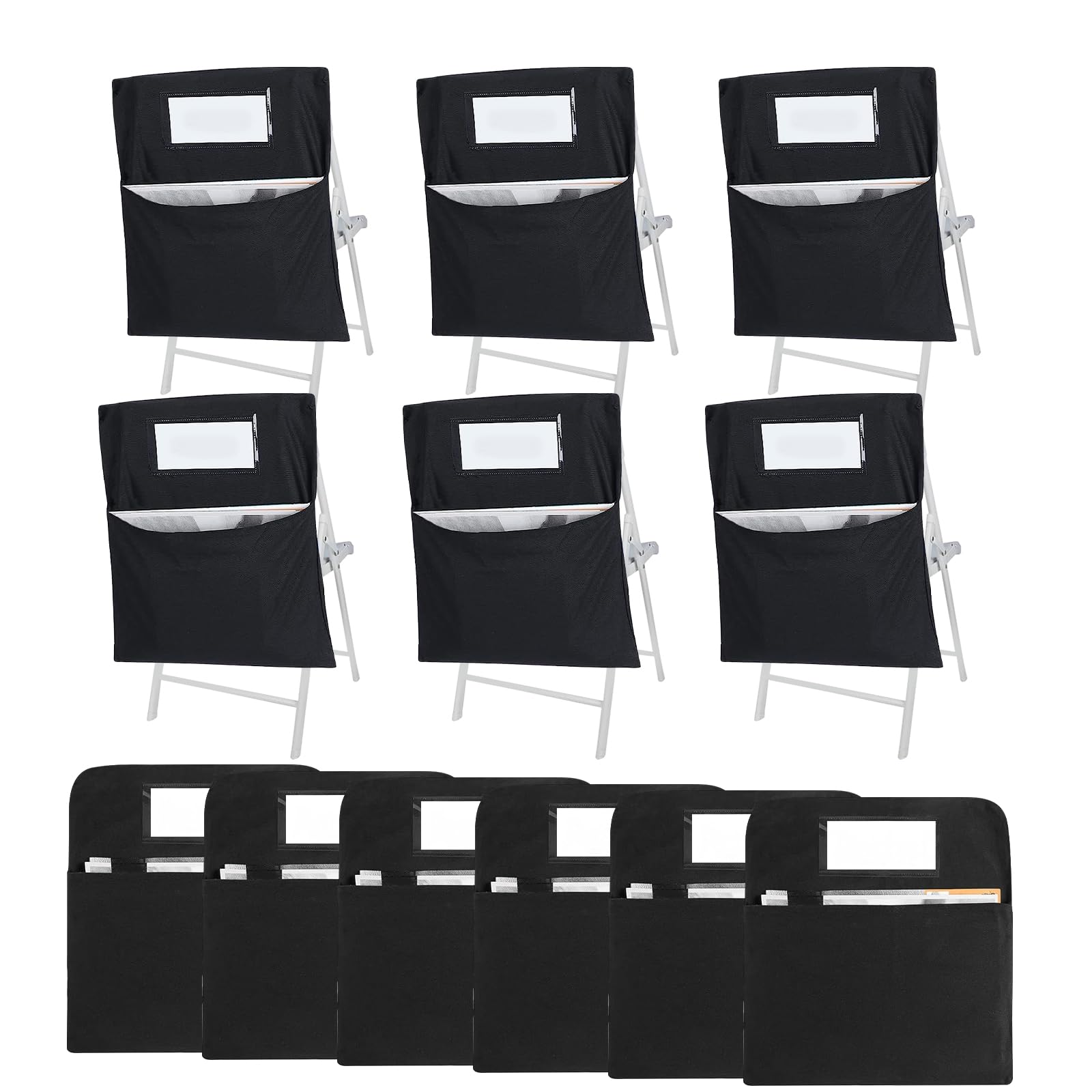 Large Student Chair Pockets - Back of Chair Organizer for Classroom, Kindergarten & Home - 16.14" x 19.68" (12) with Name Tag