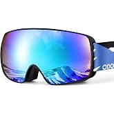 Odoland Kids Ski Goggles, Anti-Fog OTG Youth Snow Goggles | Double-Layer Spherical Lens, UV400 Helmet Compatible Snowboard Goggles for Boys Girls Skiing Snowboarding Age 8-16
