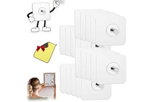 No Drill Screw Stickers - Heavy Duty Adhesive Wall Hooks for Hanging Pictures, Seamless Nail Free Wall Hangers with 13 lbs Lo