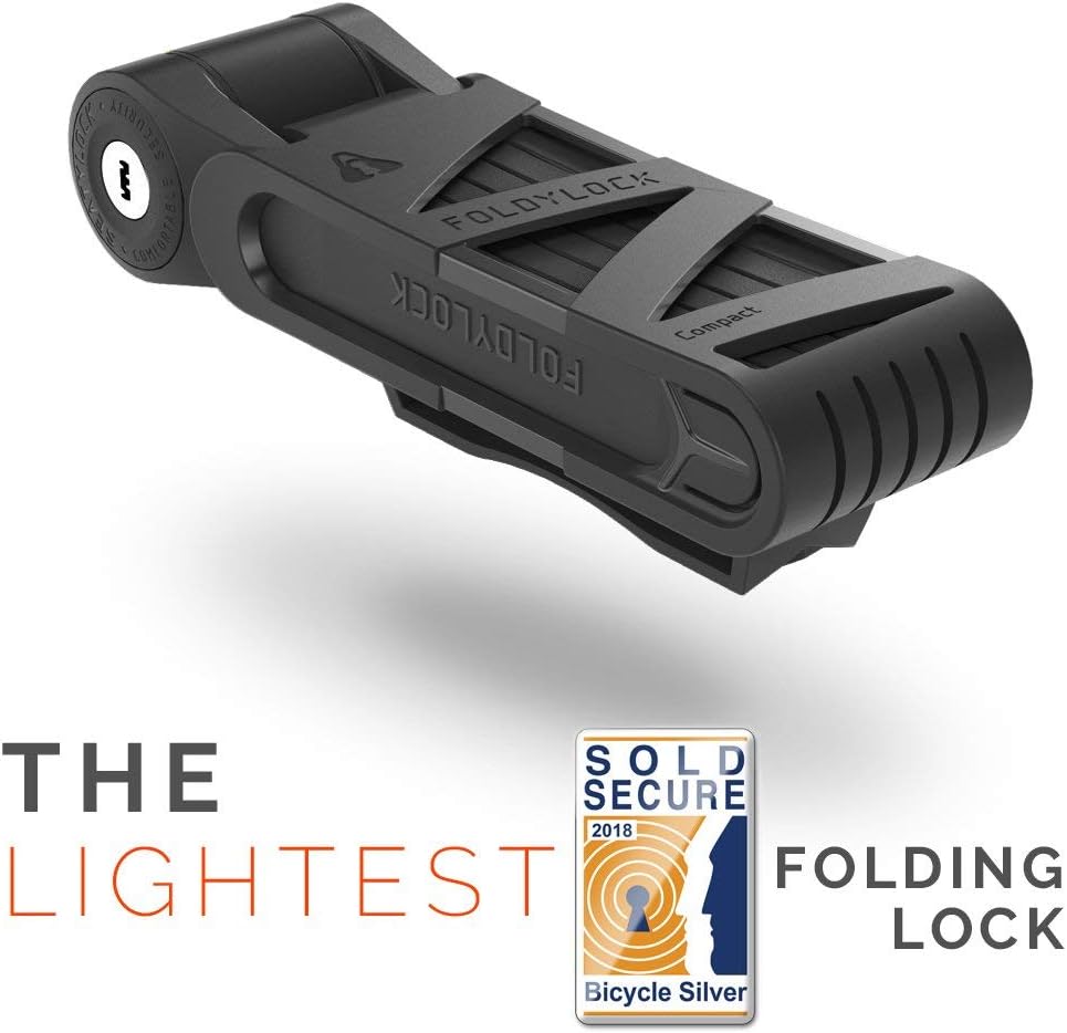 FOLDYLOCK Compact Bike Lock | Extreme Bike Lock - Heavy Duty Bicycle Security Chain Lock Steel Bars| Carrying Case Included| Unfolds to 85cm / 33.5” | Weight 2.2lb