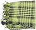 Kuldip Unisex Chequered Arab Arafat Shemagh Kafiyah Desert Style Scarf Throw - Black/Pistacio Green