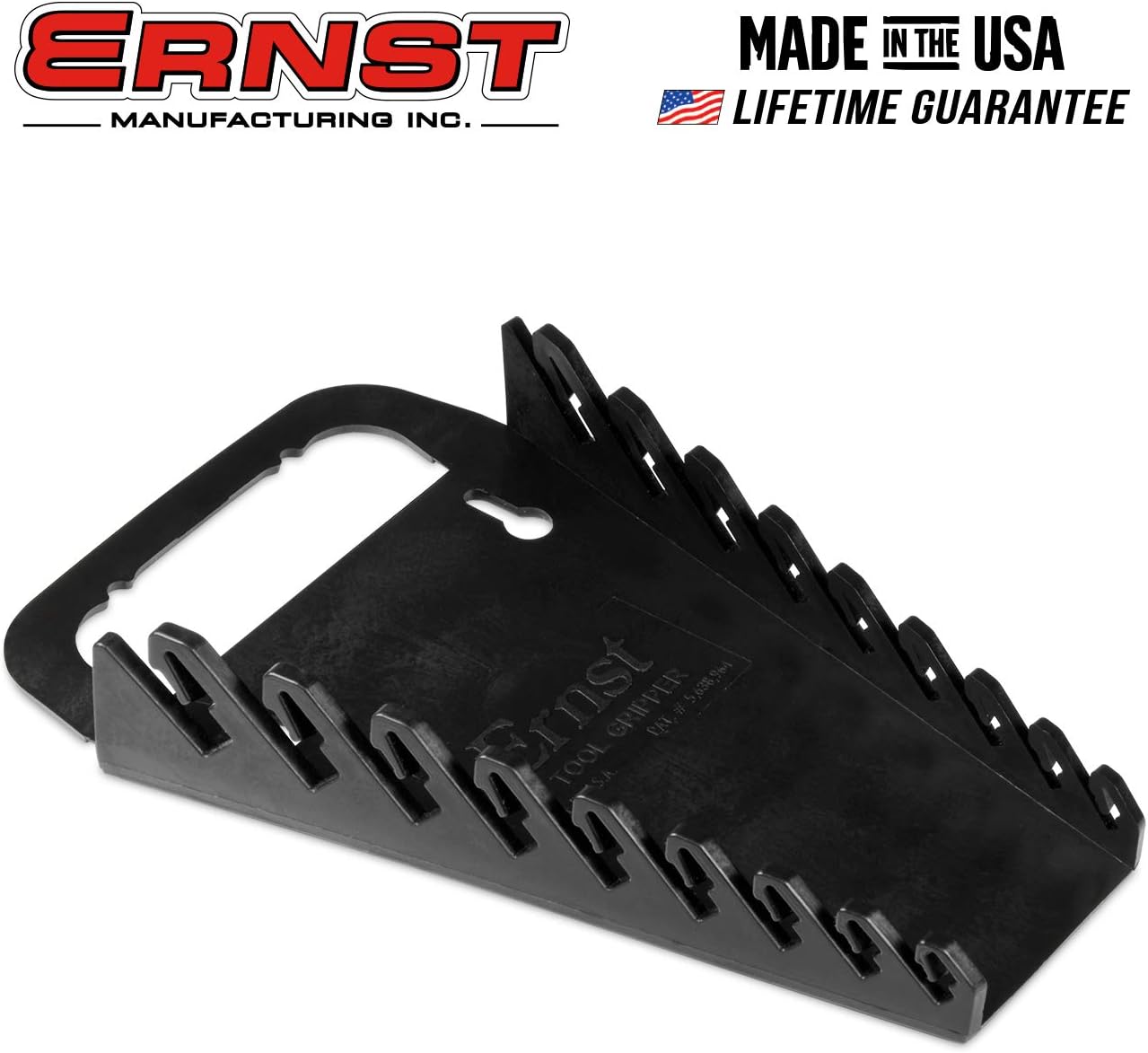 Ernst Manufacturing Gripper Wrench Organizer, 15 Tool, Black - Tool Trays - 