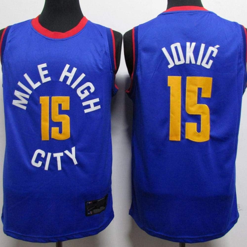 Anoauit NBA Fans Jersey Nuevo Uniforme de Baloncesto Nuggets 15 Jokic